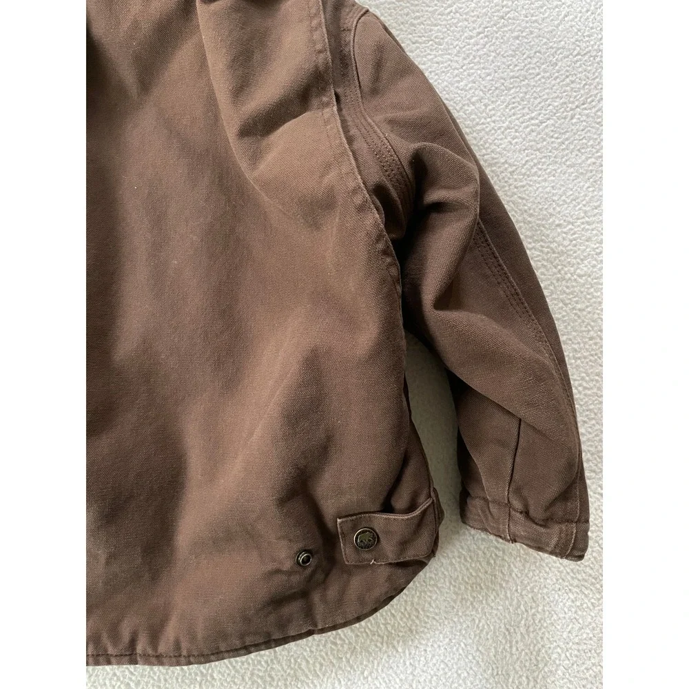 Berne Toddler 4T Workwear Jacket Brown Sherpa Lined Hooded Canvas BHJ42TBB